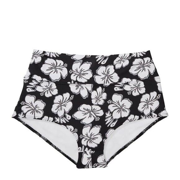 Pink Victoria's Secret NWT Sz XXL Pure Black Hibiscus High Waist Swim Bottom - Picture 4 of 8